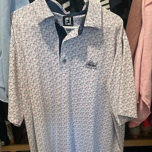 FootJoy 2XL Navy and White Patterned Polo